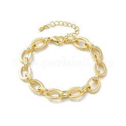 Messing-Armbänder mit ovalen Gliederketten für Frauen und Männer&nbsp;BJEW-K273-10G