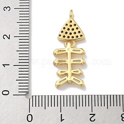 Placage de crémaillère en laiton micro pavé pendentifs en zircone cubique claire&nbsp;KK-G515-23G