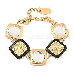 Bracciali a maglie quadrate in acciaio inossidabile 304 per donna&nbsp;BJEW-Z104-01G