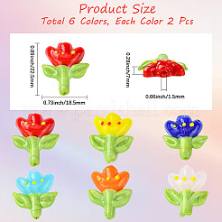 12pcs 6 Farben handgemachte Bunte Malerei-Perlen&nbsp;LAMP-PA0001-04