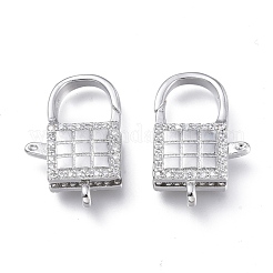 Laiton micro pavé zircon cubique clair fermoir pince de homard&nbsp;ZIRC-Q024-21P