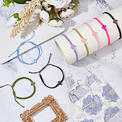 9 Stück 9 Farben Polyesterschnur geflochtene Perlenarmbänder&nbsp;BJEW-DC0001-20