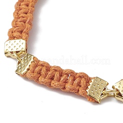 Braccialetti con catena a maglie rettangolari intrecciate in poliestere cerato&nbsp;BJEW-JB10000