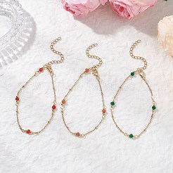 3 Stück natürliche Malaysia Jade Unterlegscheibe Perlen Link Armbänder&nbsp;BJEW-JB12655