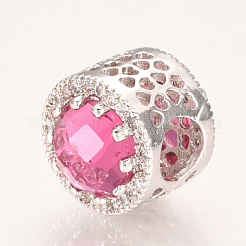 Messing Mikro ebnen Zirkonia European Beads&nbsp;ZIRC-S058-40J