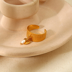 Oval & Herz 304 Edelstahl mit Kunststoffperle verstellbare offene Manschettenringe&nbsp;FS-WG08637-01