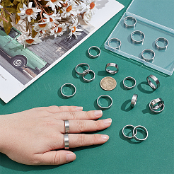 20 stücke 5 arten 304 edelstahl finger ringe für männer&nbsp;RJEW-UN0003-12