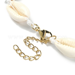 Collana di perline di stelle marine in conchiglia naturale e turchese sintetico con fermagli in acciaio inossidabile 304&nbsp;X-NJEW-TA00107-02