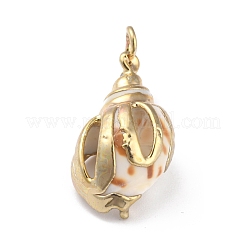 Natürliche Spirale Shell Anhänger&nbsp;BSHE-B003-01G