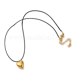Colliers avec pendentif en forme de cœur en acier inoxydable 304 avec placage ionique (IP) pour femmes&nbsp;NJEW-F328-17G