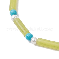 Bracelets en perles de jade citron naturel et de turquoise synthétique pour femmes&nbsp;BJEW-JB12027-02