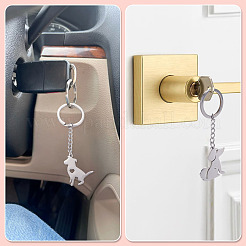 2 llavero de acero inoxidable 201 de 2 estilos&nbsp;KEYC-TAD0001-15A