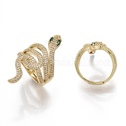 Einstellbare messing micro pave zirkonia fingerringe&nbsp;ZIRC-R019-004-NF
