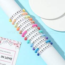 12 Monat Stretch-Armband-Sets aus Polymer-Ton und Acrylperlen für Damen&nbsp;BJEW-SW00144