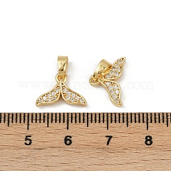 Breloques en laiton avec zircone cubique de micro pave&nbsp;KK-C093-13G