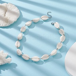 Collane a maglie di perle di conchiglia acrilica per donna&nbsp;NJEW-JN04297