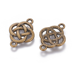 Connettori per collegamenti in lega di stile tibetano a nodo floreale&nbsp;X-TIBEP-R338-33AB-NR