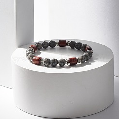 Pulsera elástica con cuentas de piedras preciosas mixtas naturales para mujeres u hombres&nbsp;BJEW-JB07732
