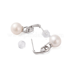 925 orecchino a bottone in argento sterling&nbsp;EJEW-H002-03P