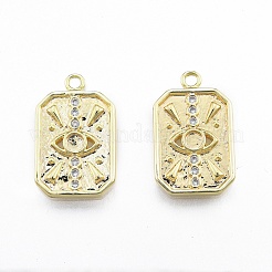 Messing micro pave klare zirkonia anhänger&nbsp;KK-C006-02G