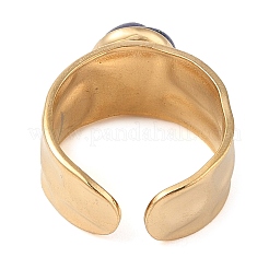 Anillos de dedo ovalados con piedras naturales mixtas&nbsp;RJEW-Z057-12G