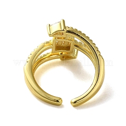 Laiton avec anneaux de zircone cubique&nbsp;RJEW-B057-03G-01