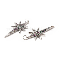 Ottone micro spianare pendenti zirconi&nbsp;KK-E068-VB449