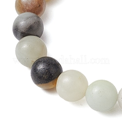 Braccialetti elastici con perline di amazzonite naturale per le donne&nbsp;BJEW-JB11095-05