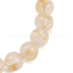 Bracelets extensibles en perles rondes de citrine naturelle&nbsp;BJEW-JB12388