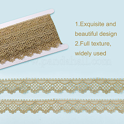 5 Yard Metallic-Garn-Bänder mit Blumen-Spitzenbesatz&nbsp;SRIB-HY0001-07A