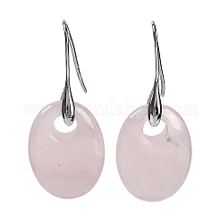 Naturali Quarzo Rosa ciondola&nbsp;EJEW-C119-04P-06
