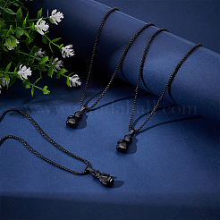 4 collana con ciondolo a forma di guantoni da boxe in lega&nbsp;NJEW-UN0001-63EB