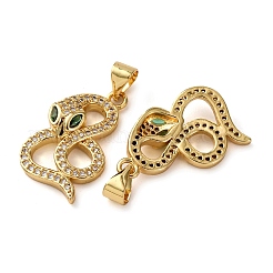 Pendentifs avec zircon cubiques à micro-pavés en laiton&nbsp;KK-F911-04G