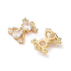 Breloques en laiton avec zircone cubique de micro pave&nbsp;KK-C099-08G-02