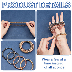 8 Stück 4 Farben Stahldraht-Wickelkette Stretch-Armbänder-Set&nbsp;BJEW-BC0001-21