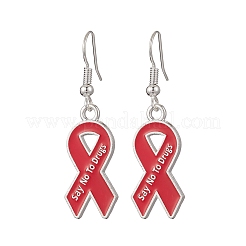 7 stücke 7 arten awareness ribbon thema legierung emaille baumeln ohrringe&nbsp;EJEW-JE06455