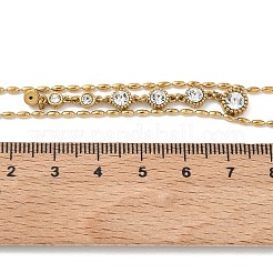 Y-Halsketten mit Anhänger aus Edelstahl 304 und Strassen für Damen&nbsp;NJEW-F375-01G-02