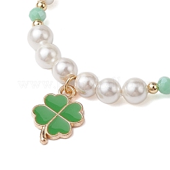 Braccialetti con perline rotonde di perle di conchiglia da 6 mm&nbsp;BJEW-TA00511
