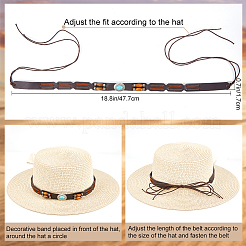 Cintura da cappello da cowboy del sud-ovest con perline ovali turchesi sintetiche&nbsp;DIY-WH0449-02