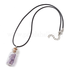 Halskette mit Wunschflaschen-Anhänger aus Glas&nbsp;NJEW-JN04609-03