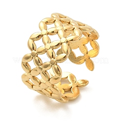 Anillos abiertos de acero inoxidable 304 con diseño de flor para mujer&nbsp;RJEW-Q006-03E-G