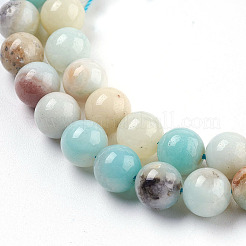 Fil de perles d'amazonite à fleurs naturelles&nbsp;G-E487-49-6MM
