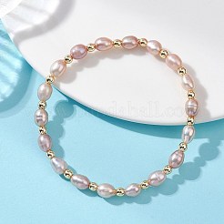 Stretch-Armbänder aus natürlichen Zuchtperlen aus Süßwasserperlen für Frauen&nbsp;BJEW-JB13540