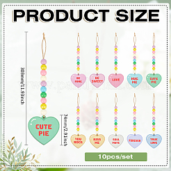 10 ornement suspendu en bois&nbsp;HJEW-PH02492