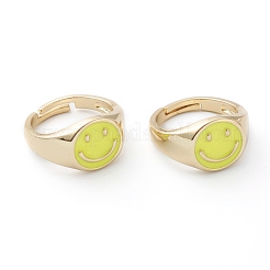 Anillos de dedo de latón esmaltados ajustables&nbsp;RJEW-Z006-E-01