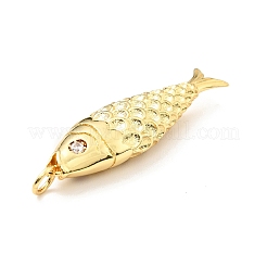 Pendenti in zirconi cubici trasparenti in micro pavè di ottone&nbsp;X-KK-G416-11G