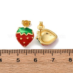 Boucles d'oreille en laiton émaillé&nbsp;EJEW-D322-06G-02
