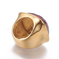 Ionenplattierung (IP) 304 Edelstahl-Fingerringe&nbsp;RJEW-E157-38G-05