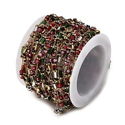 Handgefertigte Glassäulen-Gliederketten aus Edelstahl 304&nbsp;CHS-L032-14G-01
