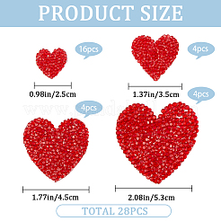 4 Stil Herz Hotfix Strass Applikationen&nbsp;PATC-CP0001-02B